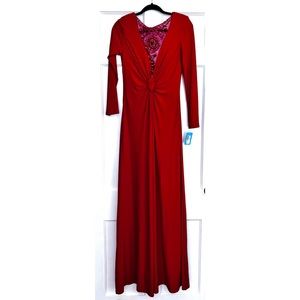 Rina diMontella Beaded Long Sleeve Formal Dress